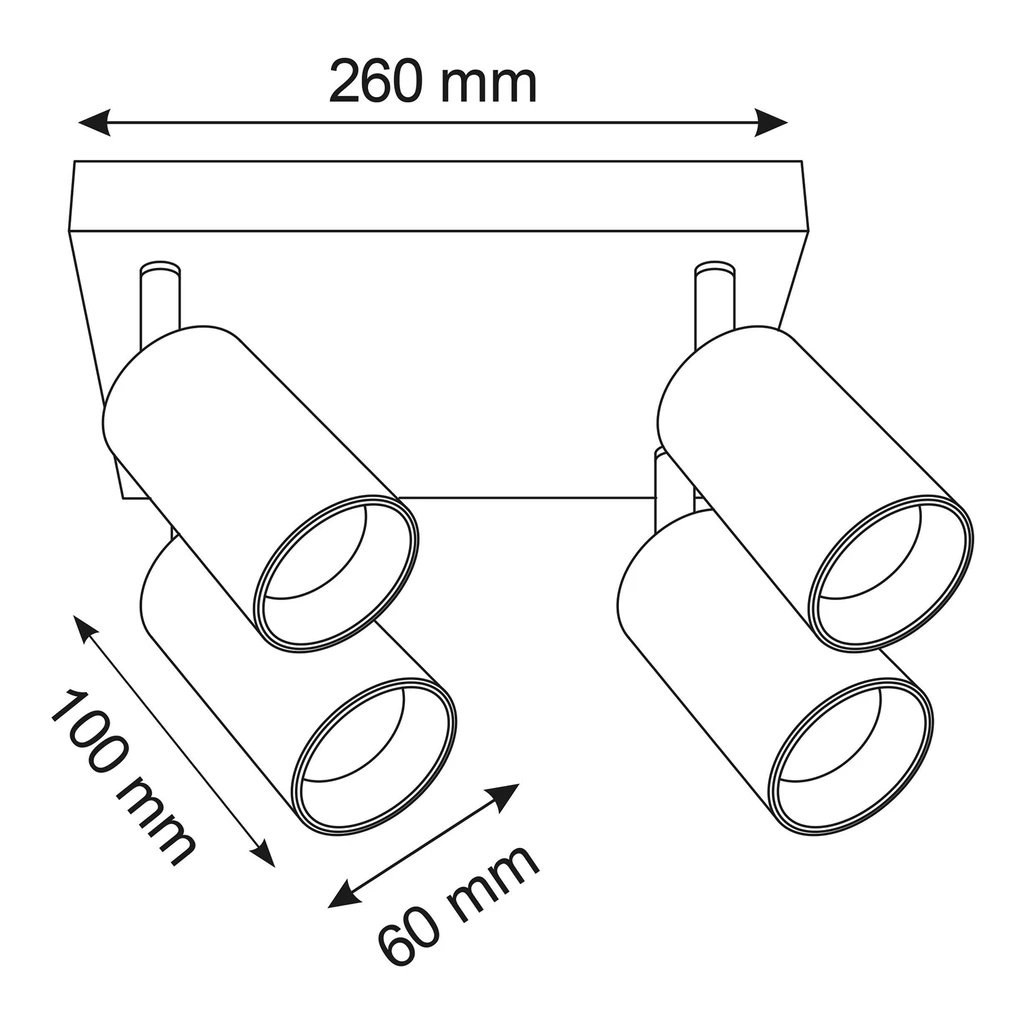 Lampa sufitowa 4-punktowa czarno-złota MARIBEL IV