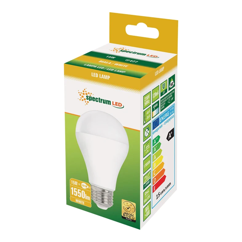 Żarówka LED E27 15W barwa neutralna GLS A65 SPECTRUM