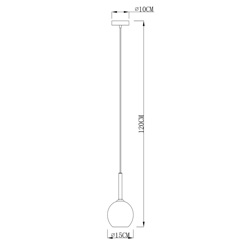 Lampa wisząca 1 szklany klosz miedź MONIC