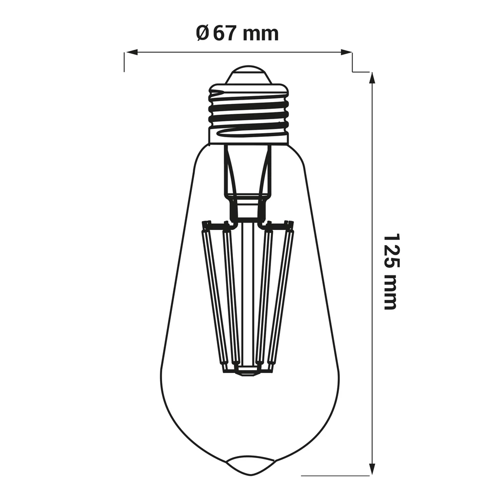 Żarówka ozdobna retro LED E27 8W barwa ciepła ORO-E27-ST64-FL-CLARO-8W-WW