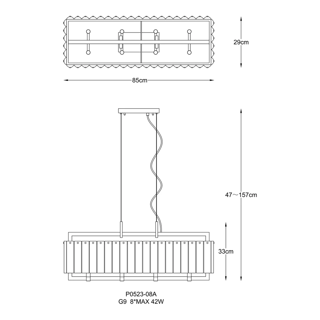 Lampa wisząca PALACE P0523-08A-U8AC