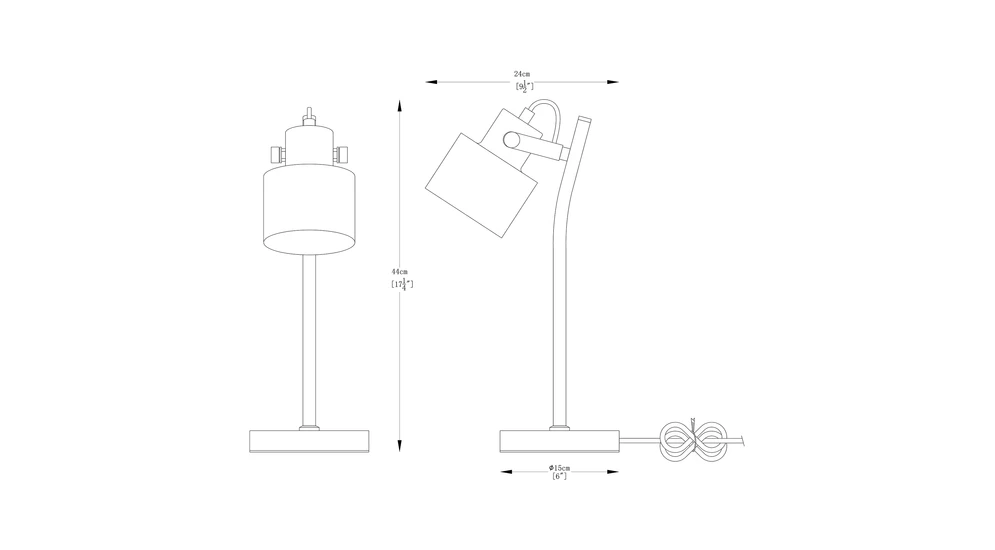 Lampa biurkowa DRACO w białym kolorze w ruchomym kloszem i okrągłą podstawą.