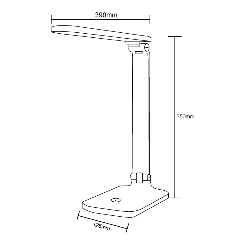 Lampa biurkowa LED regulowane ramię czarna - wymiary.