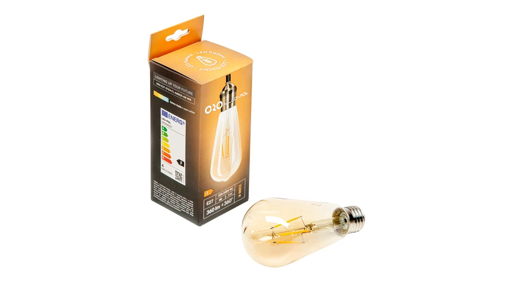 Żarówka ozdobna retro LED E27 4W barwa ciepła ORO-E27-ST64-FL-AMBER-4W