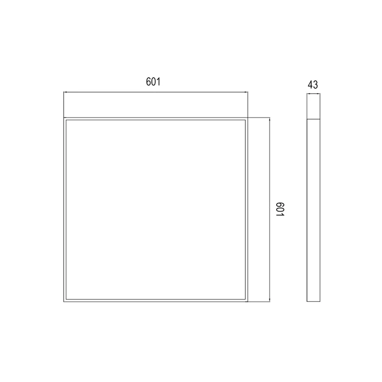 Rama do panelu LED 60x60 cm - wymiary.