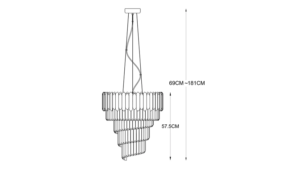 Lampa wisząca glamour chrom GLADIUS