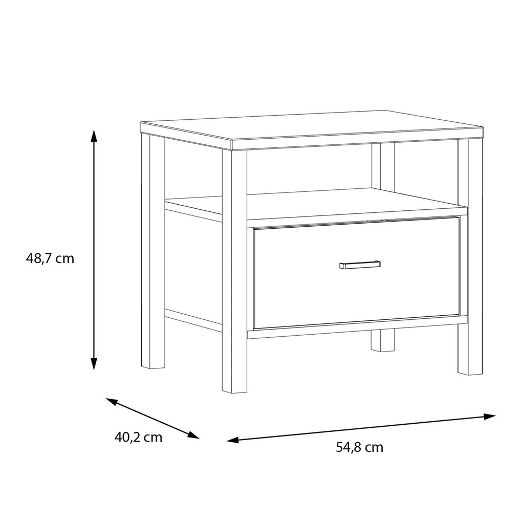 Szafka nocna z szufladą industrialna HIGH ROCK