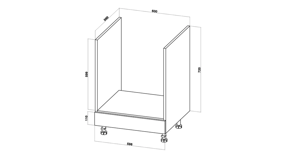 Szafka dolna pod piekarnik BASIC PLUS BP/D60P dąb craft złoty