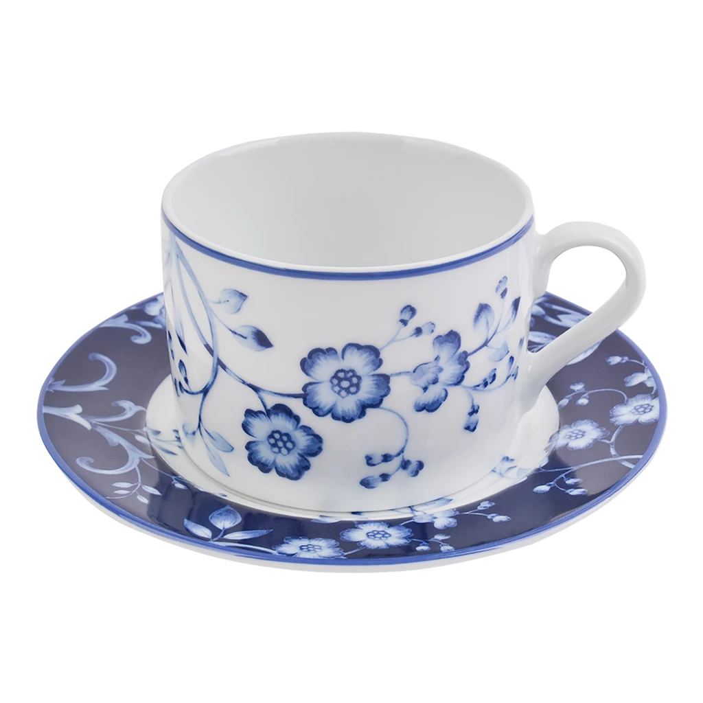 Filiżanka ze spodkiem EVIA BLUE porcelana Bogucice 220 ml