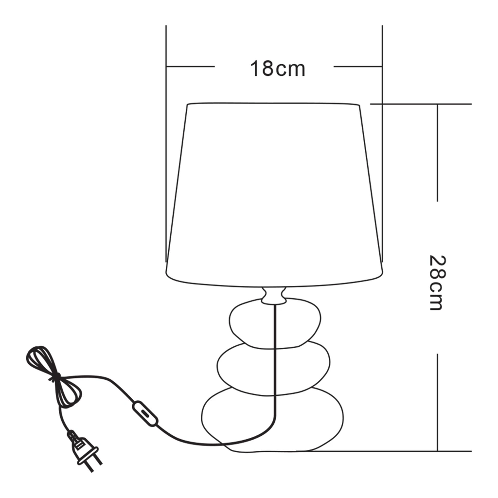 Czarno-złota lampa stołowa, ceramiczna z abażurem - wymiary.