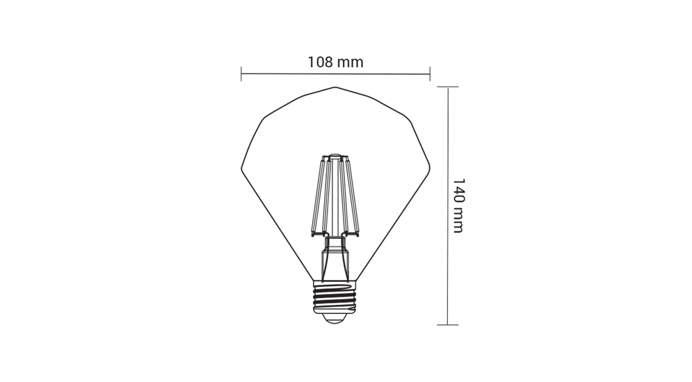 Żarówka ozdobna LED E27 4W barwa ciepła ORO-E27-DA108-FL-CRYSTAL-4W-WW