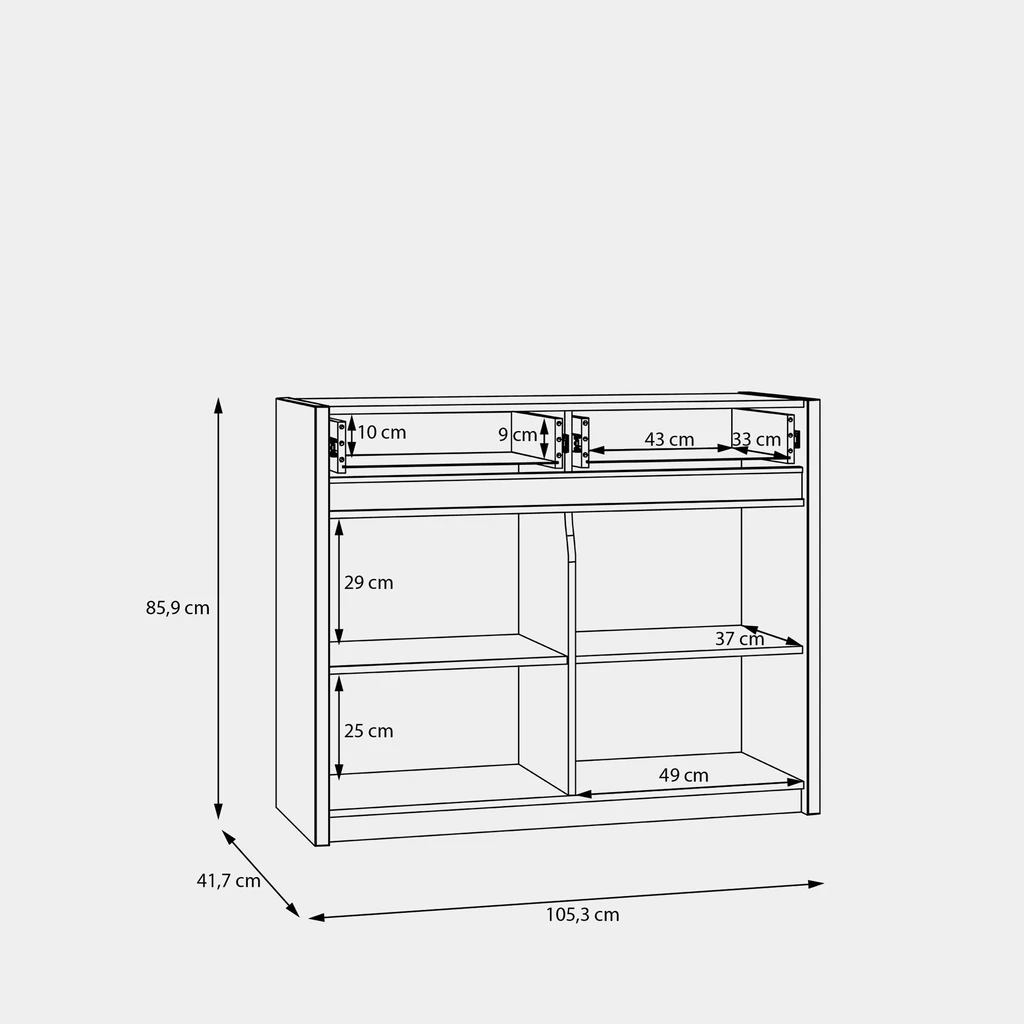 Komoda z oświetleniem OAK SQUERE 105,3 cm