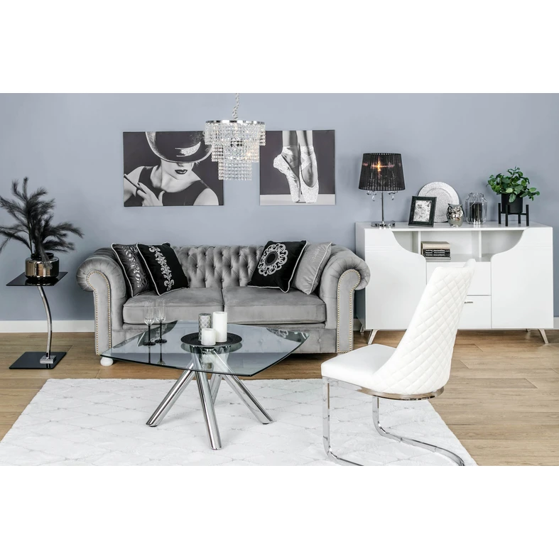 Sofa glamour szara CHESTER