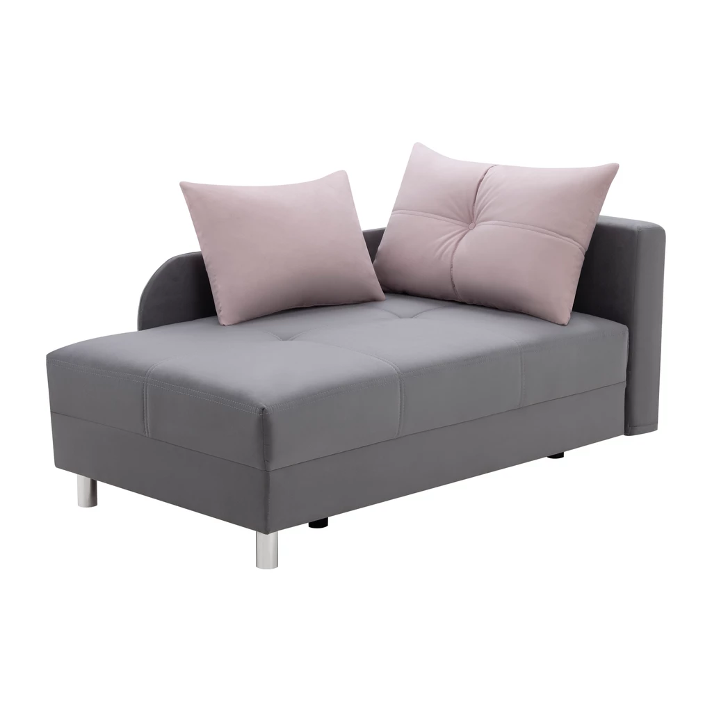 Sofa rozkładana szaro-różowa LETTO prawa