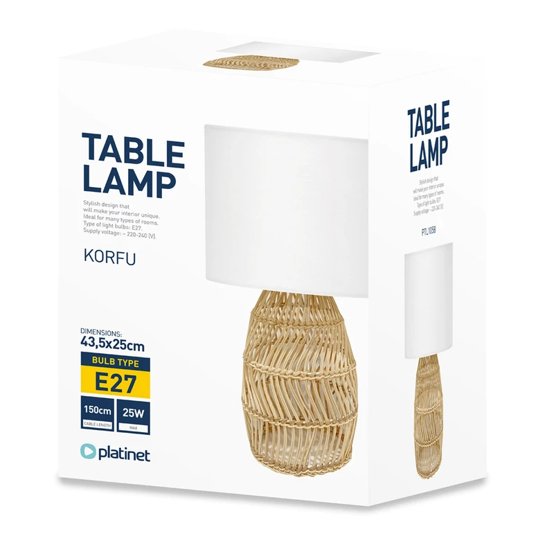 Lampa stołowa rattan KORFU