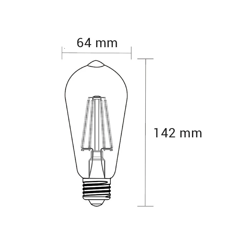 Żarówka ozdobna retro LED E27 4W barwa ciepła ORO-E27-ST64-FL-AMBER-4W