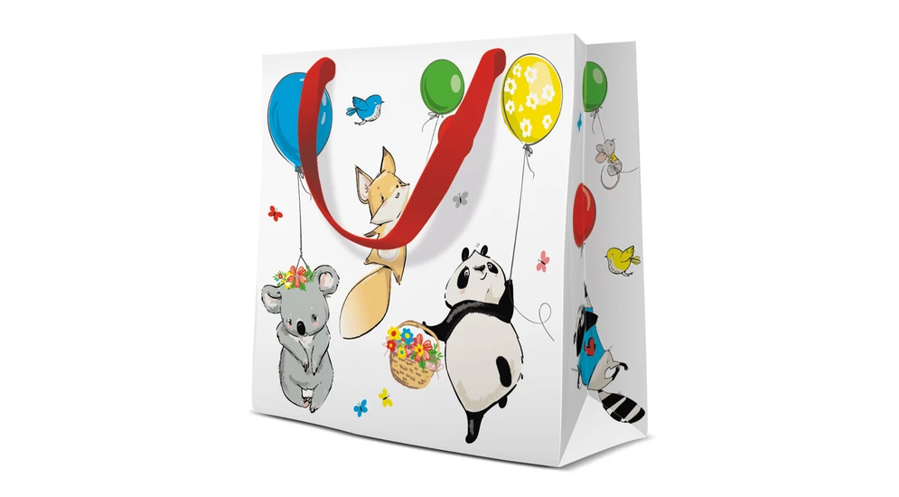 Torba prezentowa ANIMALS PARTY SQUARE 17x17 cm