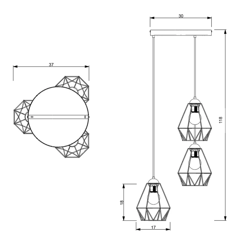 Lampa wisząca BERGEN III 606