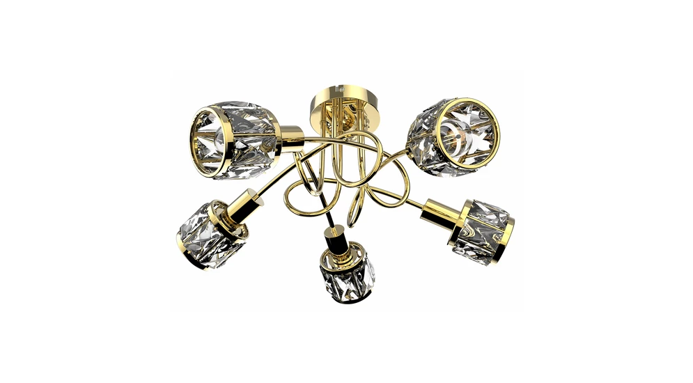 Lampa sufitowa glamour złota NELA 5