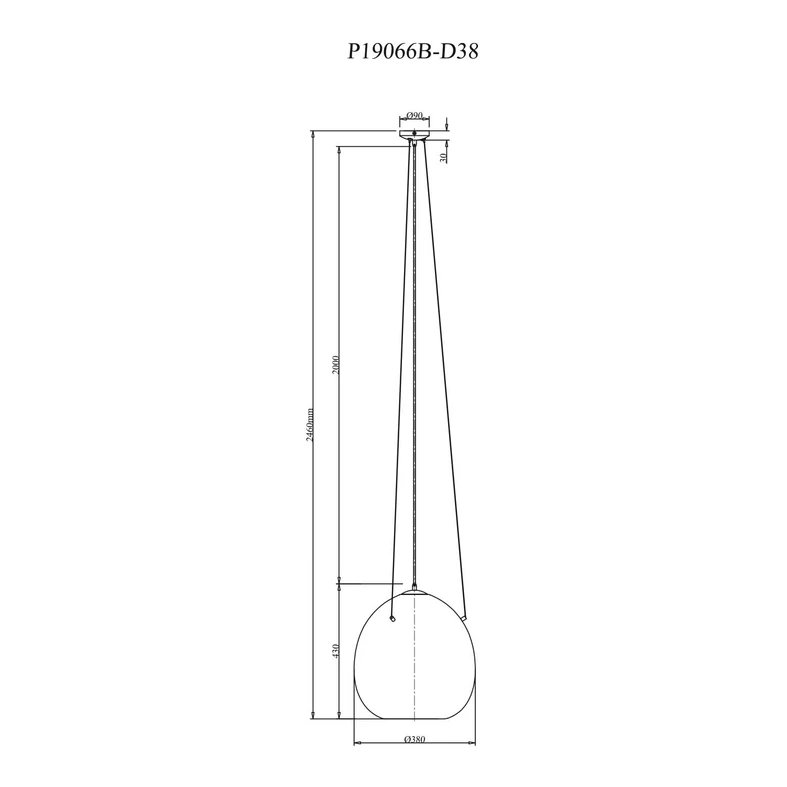 Lampa wisząca MOON P19066B-D38