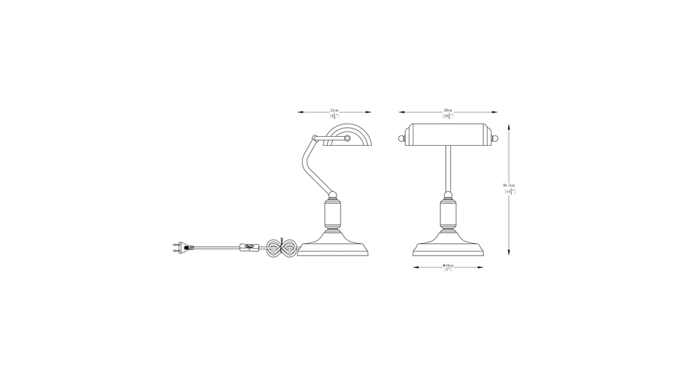 Lampa biurkowa retro szaro-złota ROMA