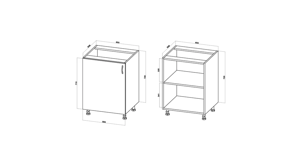 Szafka dolna pod zlewozmywak BASIC PLUS BP/D60Z dąb craft złoty