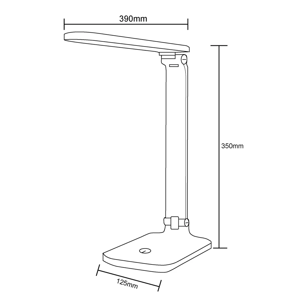 Lampa biurkowa LED regulowane ramię biała - wymiary.