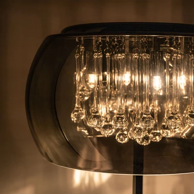 Lampa podłogowa glamour z kryształkami chromowana CRYSTAL