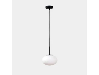 Lampa wisząca biały klosz biało-czarna UFO 20 cm