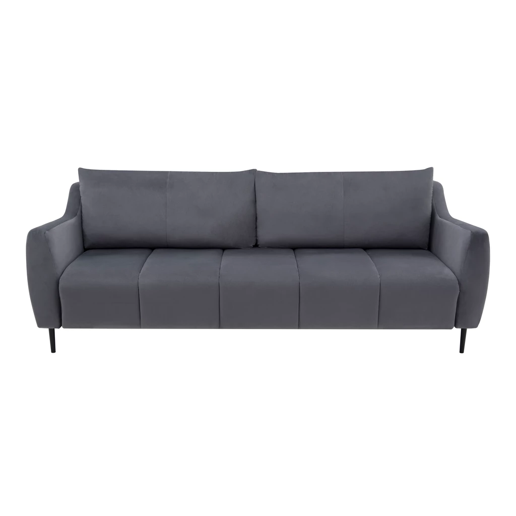 Sofa rozkładana ciemnoszara 3-osobowa ETNA