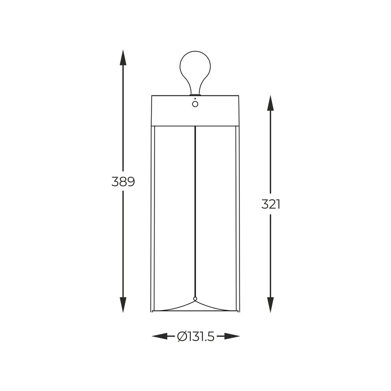 Lampa stołowa outdorowa z filamentem ESTERNO 32 cm - wymiary.