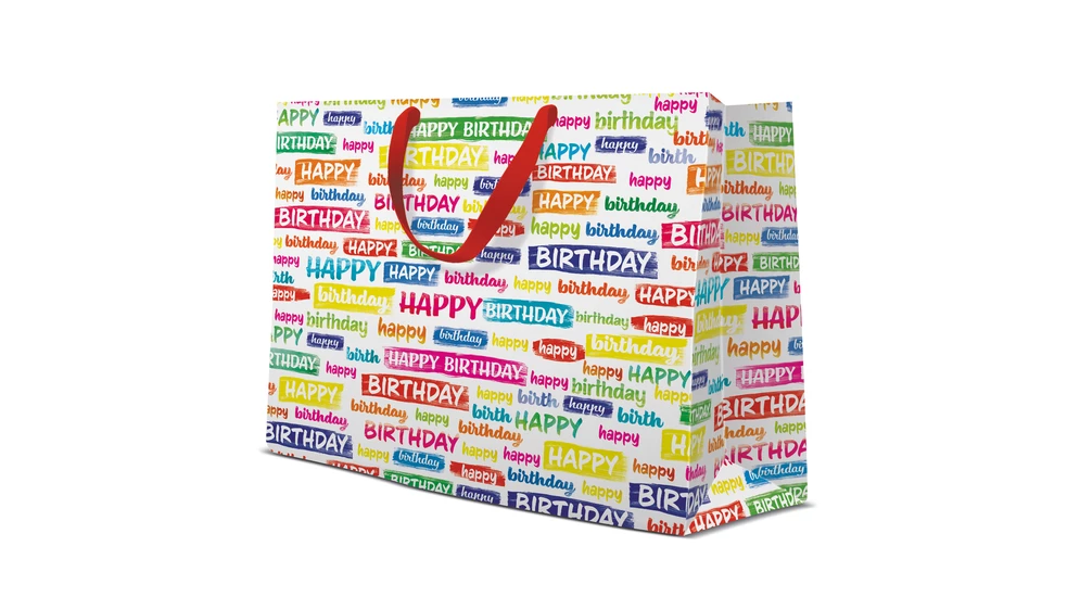 Torba prezentowa BIRTHDAY WISHES HORIZONTAL 33,5x26,5 cm