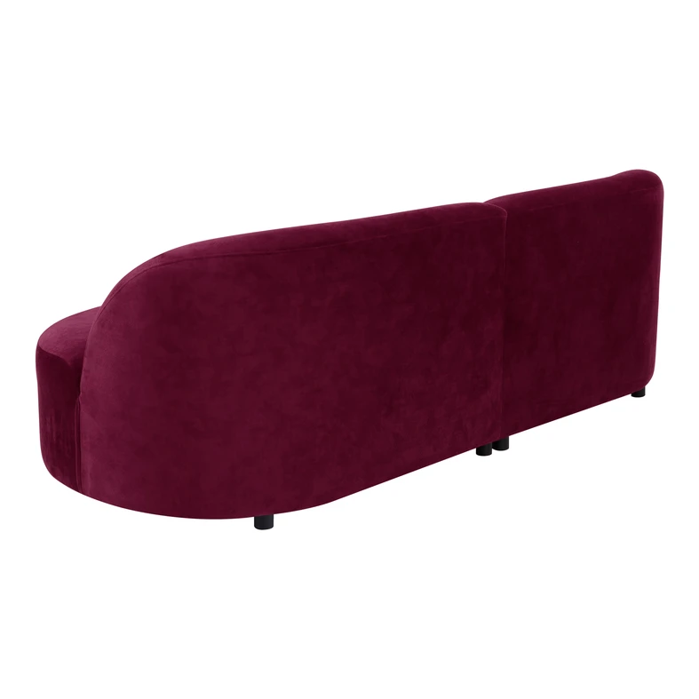 Sofa obła bordowa LEILA 234 cm 