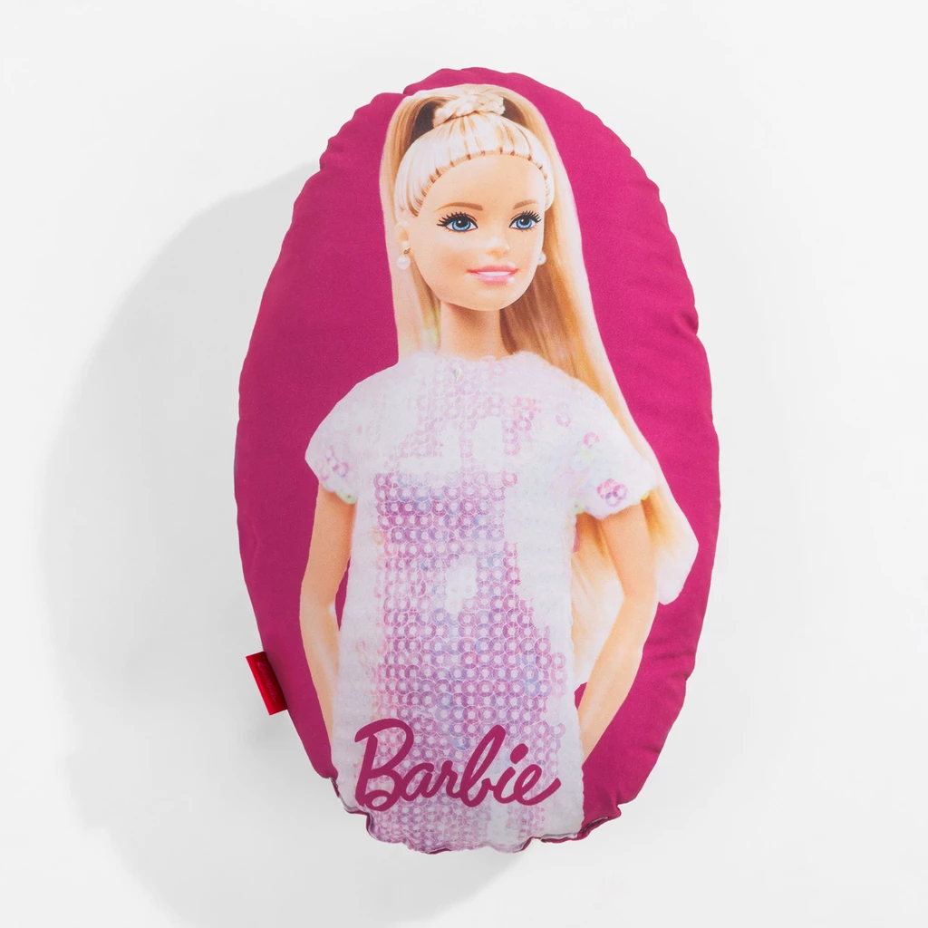 Owalna poduszka dla dziecka z lalką barbie