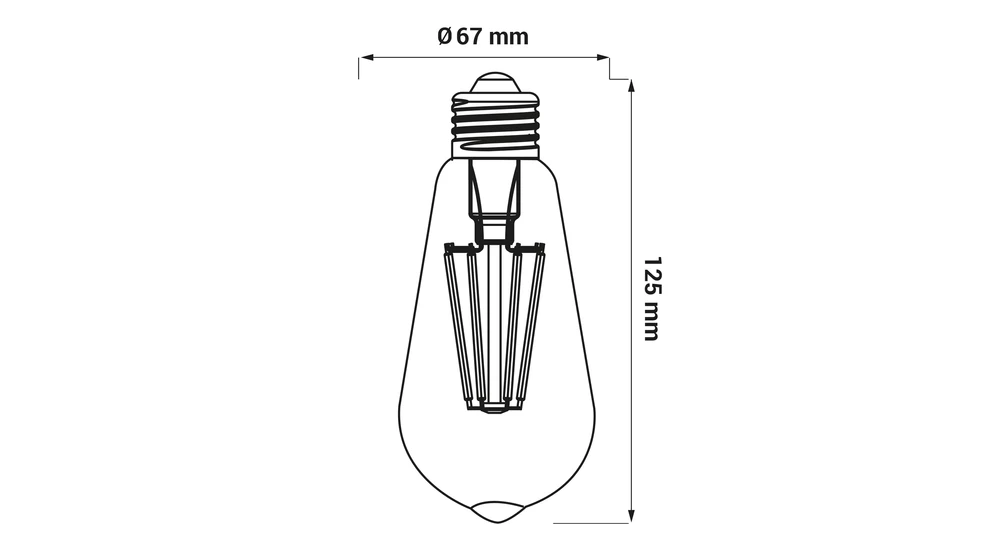 Żarówka ozdobna retro LED E27 8W barwa neutralna ORO-E27-ST64-FL-CLARO-8W-DW