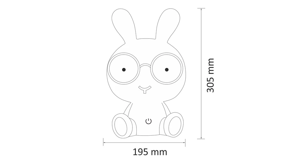 Lampka nocna dziecięca różowa LED KRÓLIK