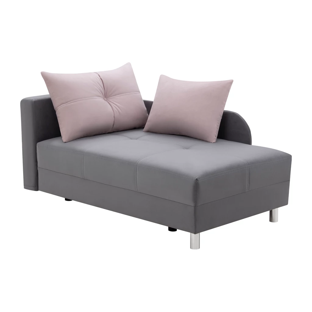 Sofa rozkładana szaro-różowa LETTO lewa