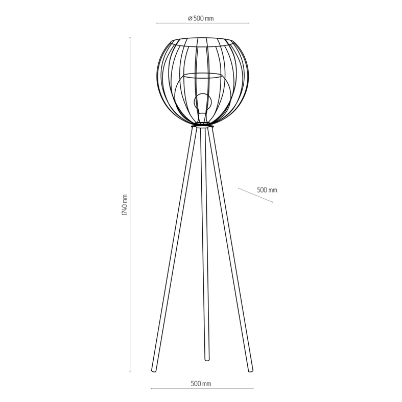 Lampa podłogowa na trójnogu czarna UNIVERSO