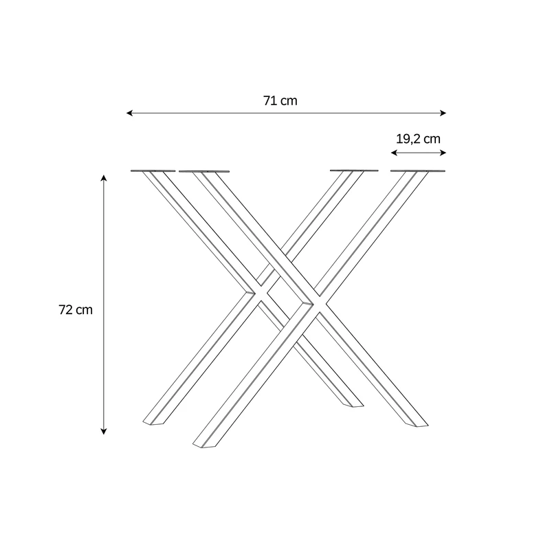 Nogi metalowe typu X do stołu MODUL