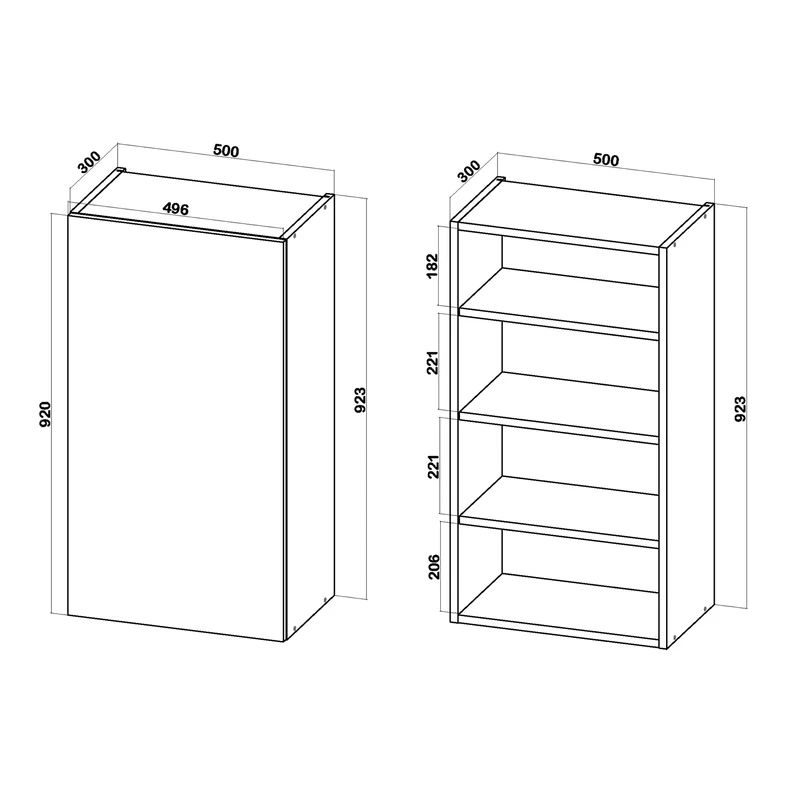 Szafka górna wysoka BASIC PLUS BP/G50-92 dąb craft złoty