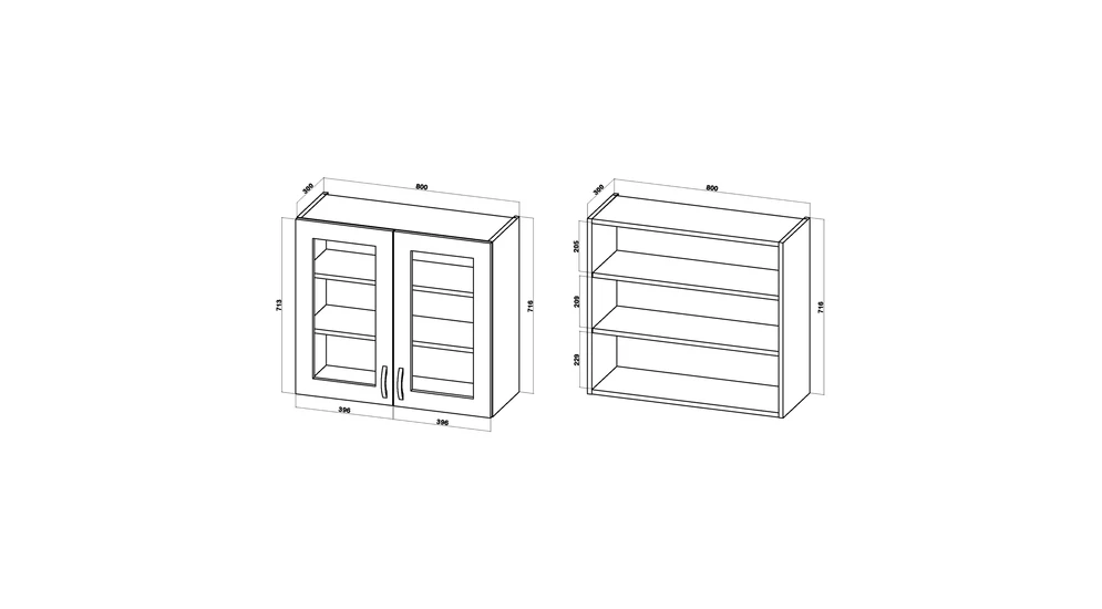 Witryna BASIC PLUS BP/G80W dąb craft złoty