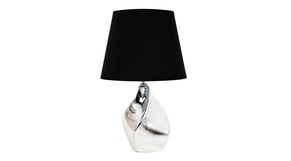 Lampa stołowa ceramiczna czarno-srebrna 31 cm