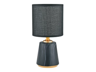 Lampa stołowa z abażurem czarno-złota 27 cm