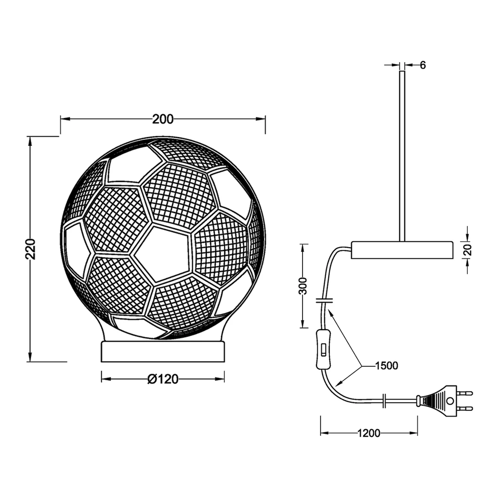 Lampa dekoracyjna LED piłka BALL