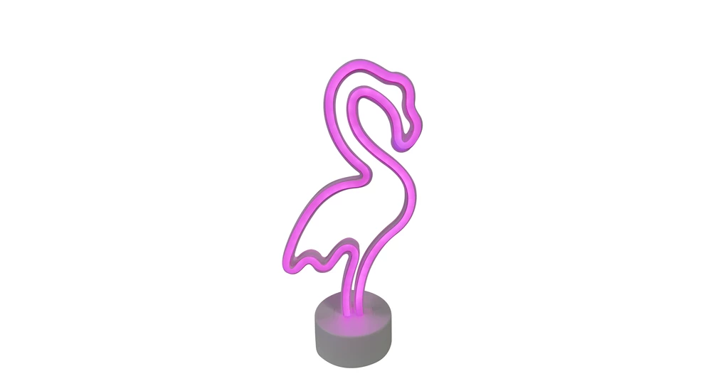 Lampa ozdobna NEON FLAMINGO będzie świetnie wyglądała w pokoju dziecięcym i młodzieżowym lub jako dekoracja na blacie biurka oraz półki.