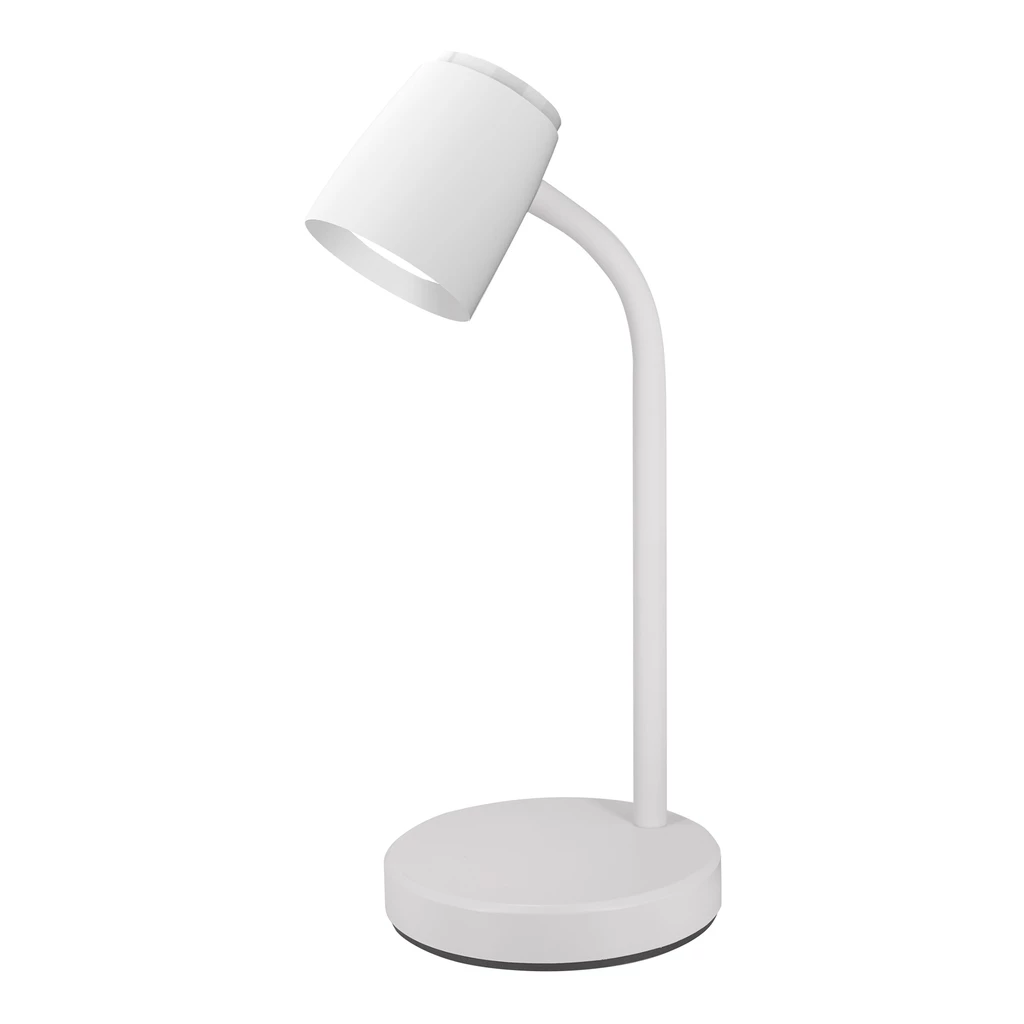 Lampa ORO VERO ma okrągłą podstawę o średnicy 14 cm, elastyczne ramię i klosz z wbudowanym oświetleniem LED.