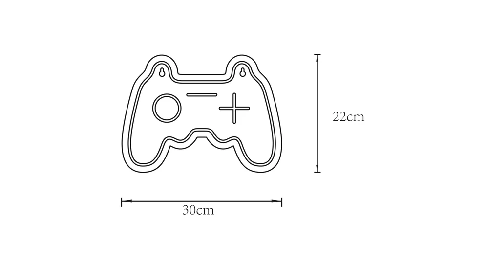 Lampka GAMEPAD LED - wymiary.