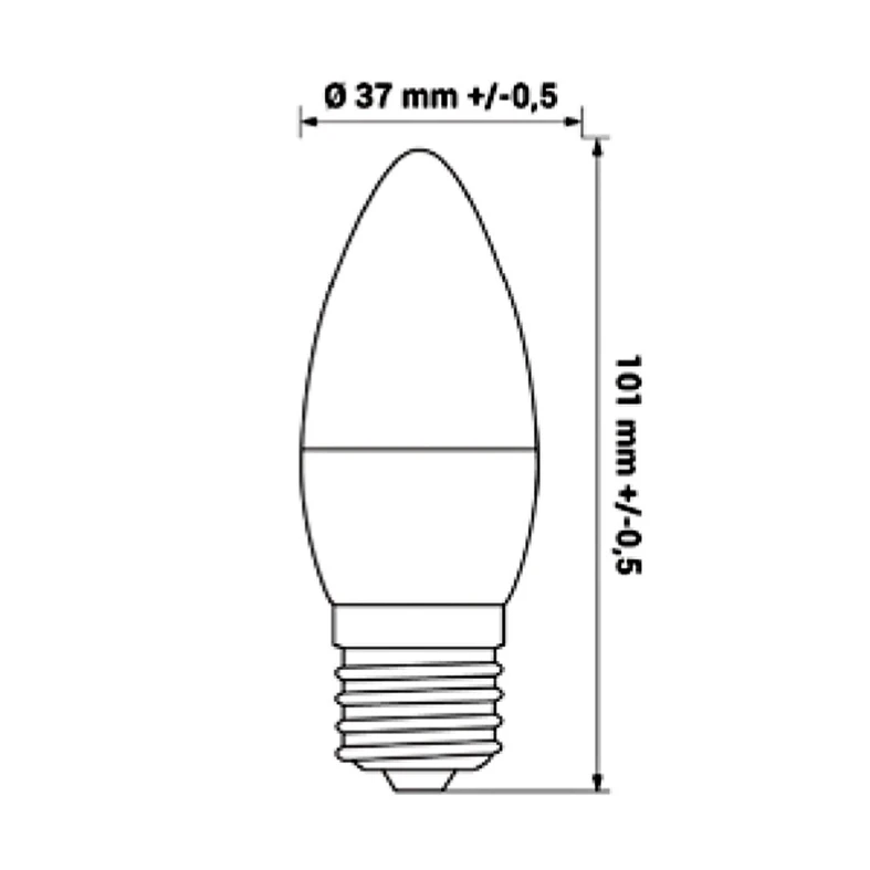 Żarówka LED E27 8W barwa ciepła AMM-E27-C37-8W-WW