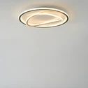 Plafon LED okrągły czarno-złoty LENS 50 cm