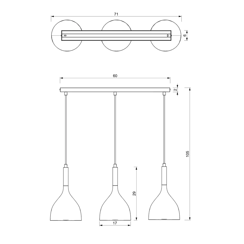 Lampa wisząca kielich czarno-złota NOAK III